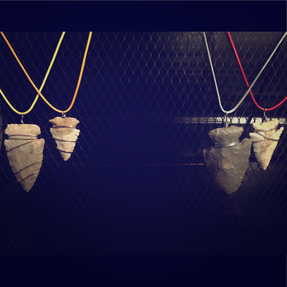 4 wire wrapped arrowhead necklaces